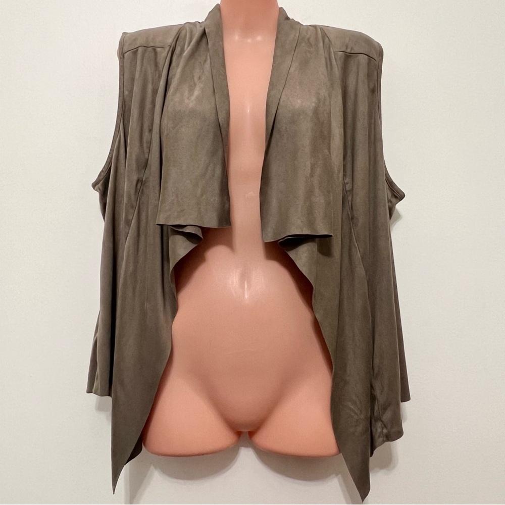 Chico’s Suede Waterfall Vest Boho Resortwear